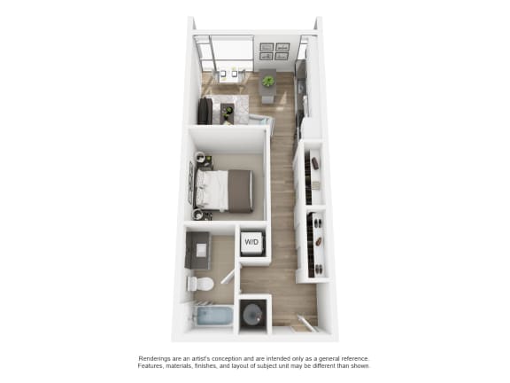 a floor plan of a 1 bedroom apartment