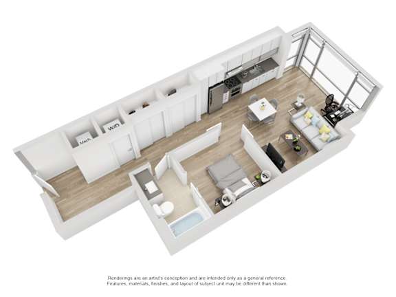 bedroom floor plan an in 3d