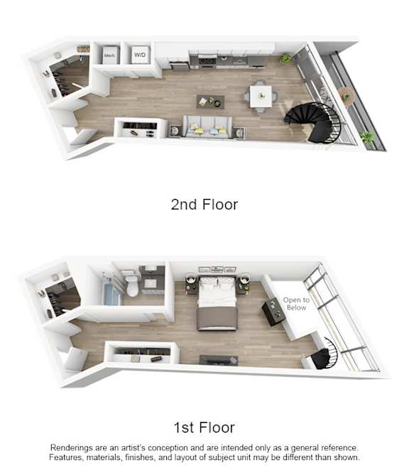 A floor plan shows a 1st and 2nd floor layout of a house.