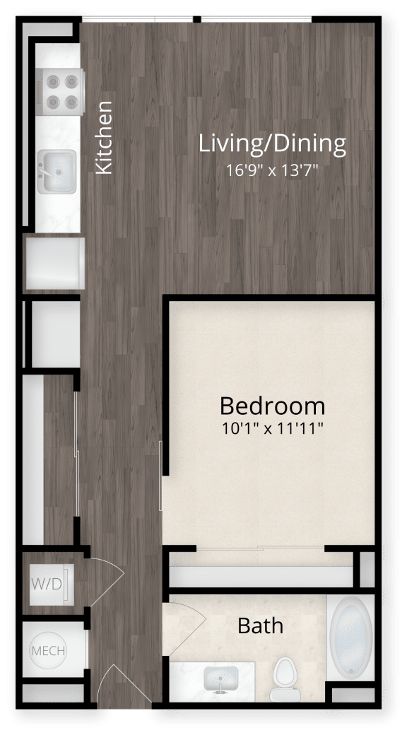 Jr. One Bedroom at Valo Apartments, Washington