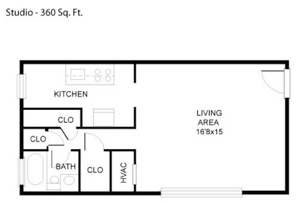 the floor plan of the studio 2030 sq ft apt