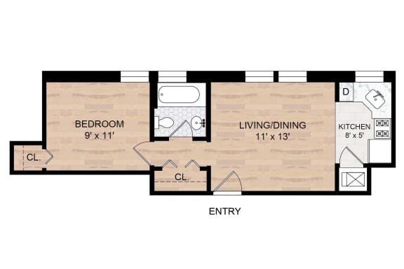 the5311 Brentwood 1 bedroom 1 bathroom