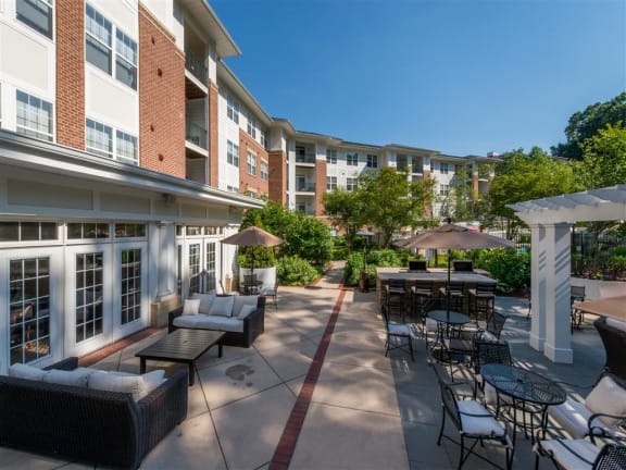 Comfortable Outdoor Seating Options at Evergreens at Columbia Town Center, 10101 Governor Warfield Parkway, Columbia, MD