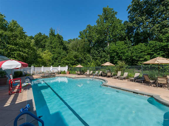 Seasonal Beautiful Outdoor Swimming Pool at Evergreens at Columbia Town Center, 10101 Governor Warfield Parkway, Columbia, MD