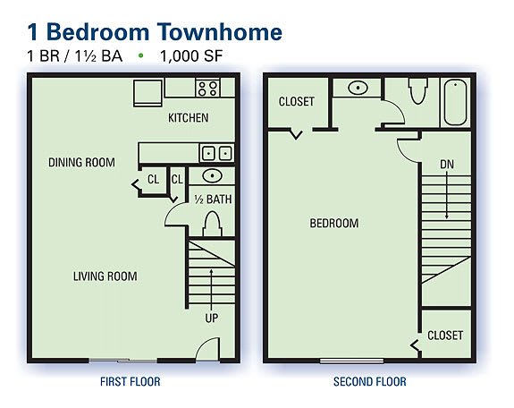 One Bedroom/One and a Half Bathroom at Stonetree, East Point, GA