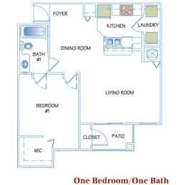 Floor Plan  1 Bedroom | 1 Bath
