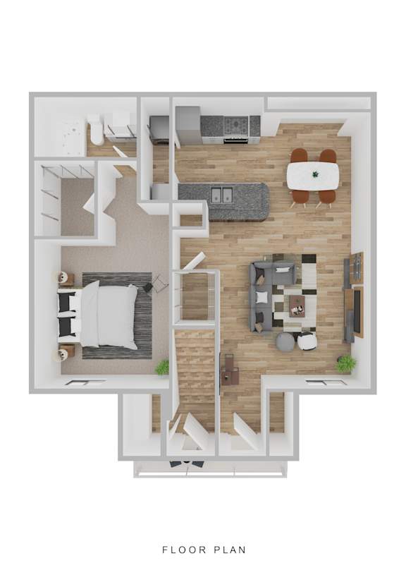 Floor Plan  1 Bed 1 bath A at Waterbridge Apartments , Orlando, 32837