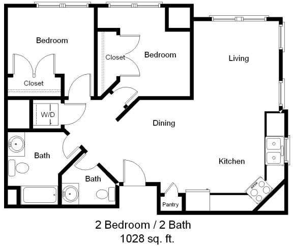 Floor Plan  2 Bed | 2 Bath