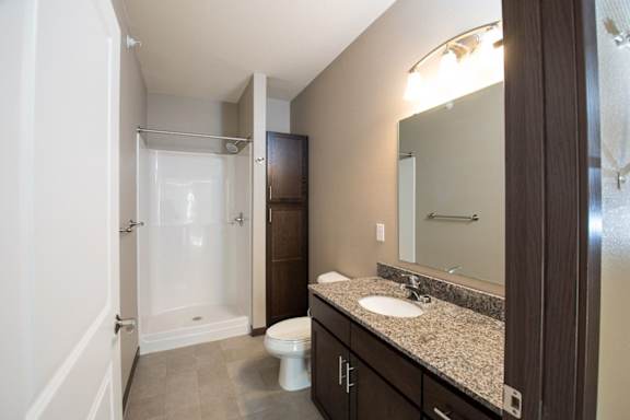 Bathroom With Bathtub at The Cielo Apartments, Fridley, MN, 55432