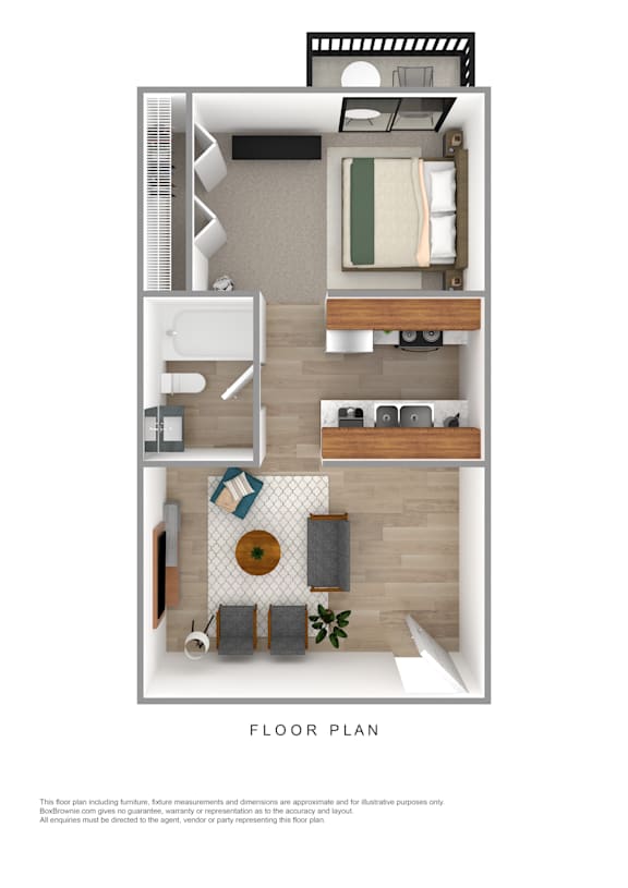 Floor Plan  1 Bedroom Floor Plan at Brookwood, North Carolina, 27263