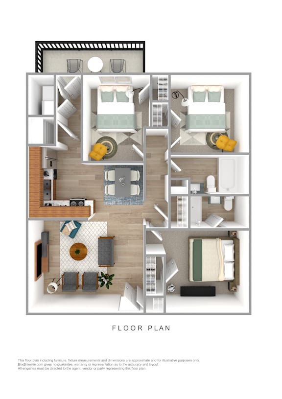 3 Bedroom Floor Plan at Brookwood, Archdale, NC, 27263