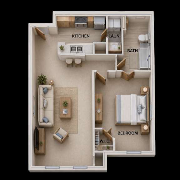 Floor Plan  1 Bed Floorplan at Columbia Colony Senior, Atlanta, 30331