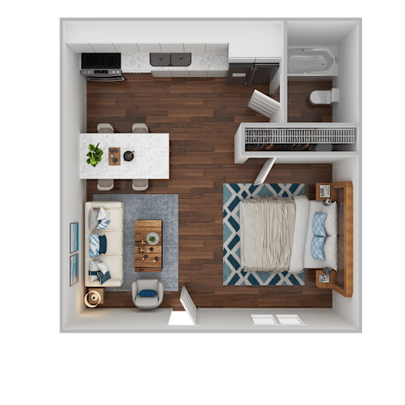 Floor Plan  Studio Floor Plan at Davidson Apartment Homes, North Carolina, 28027