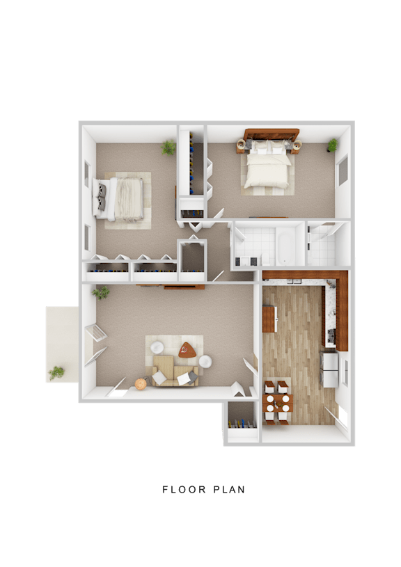 Floor Plan  2 Bedroom Floor Plan at Emerald Pointe, Riverdale, 30274