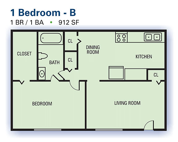 One Bedroom/One Bathroom at Stonetree, Georgia, 30344