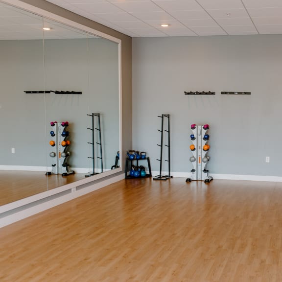 Fitness room at Hello Apartments Minnesota, 55427