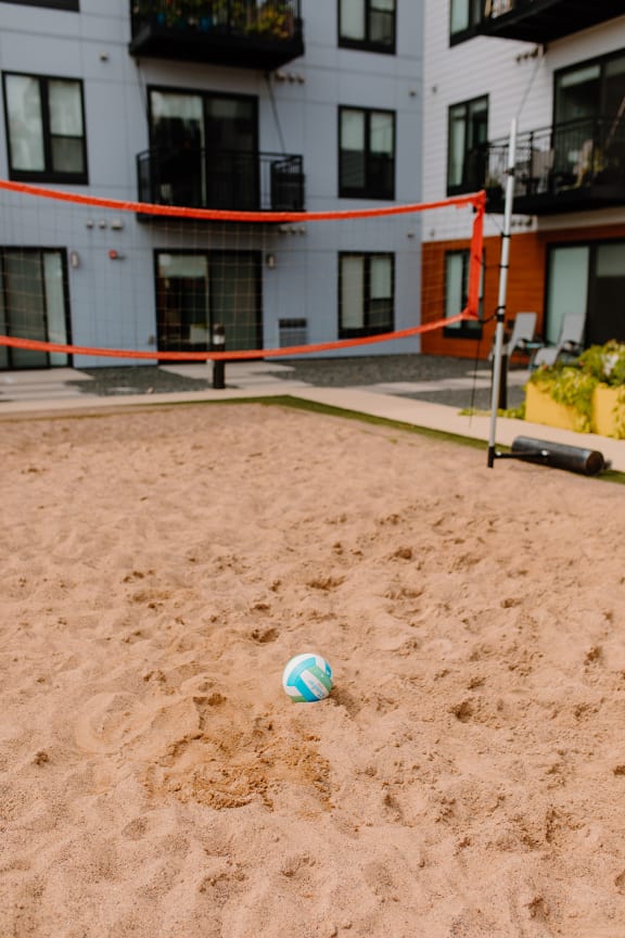 Sand Volleyball Court View at Hello Apartments, Minnesota, 55427