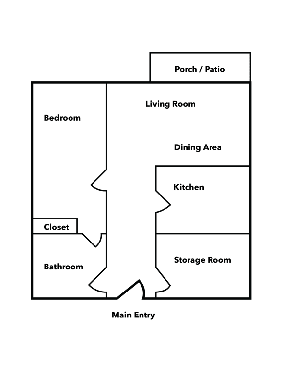 Floor Plan  1 Bed | 1 Bath Floor Plan