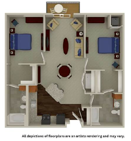 Floor Plan  N Floor Plan at The Cielo Apartments, Minnesota, 55432