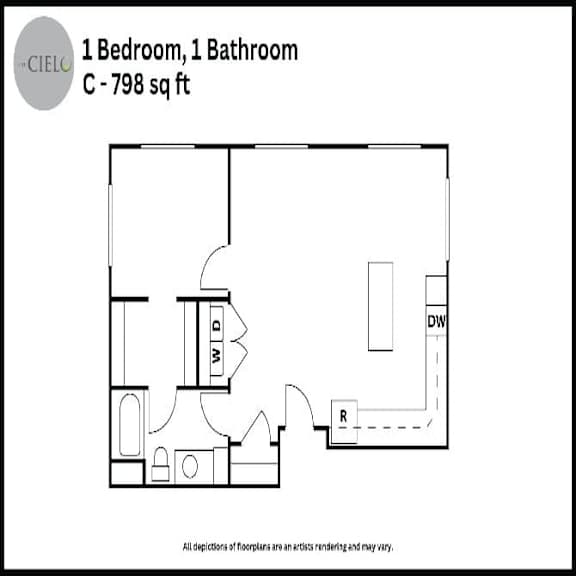 Floor Plan  C Floor Plan at The Cielo Apartments, Fridley