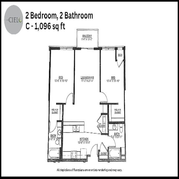 Floor Plan  C Floor Plan at The Cielo Apartments, Fridley