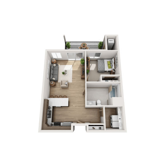 Floor Plan  1 Bedroom 1 Bathroom Floor Plan at Lake Ridge, Prior Lake