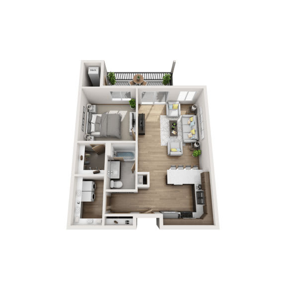 Floor Plan  1 Bed 1 Bath Floor Plan at Lake Ridge, Prior Lake, 55379