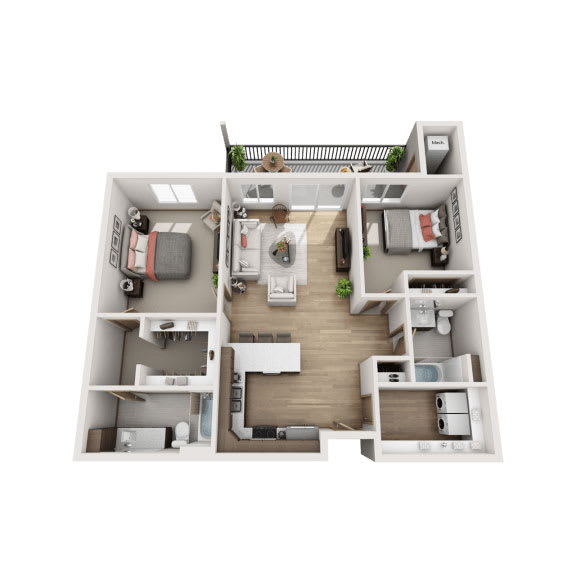 Floor Plan  2 Bed 2 Bath Floor Plan at Lake Ridge, Minnesota, 55379