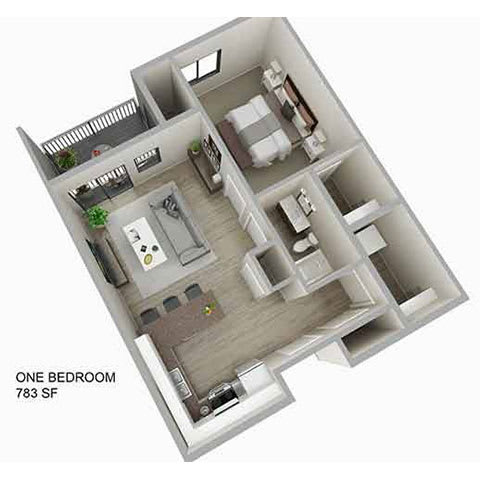 1 Bedroom Floor Plan at Aster Meadow, Vadnais Heights, 55127