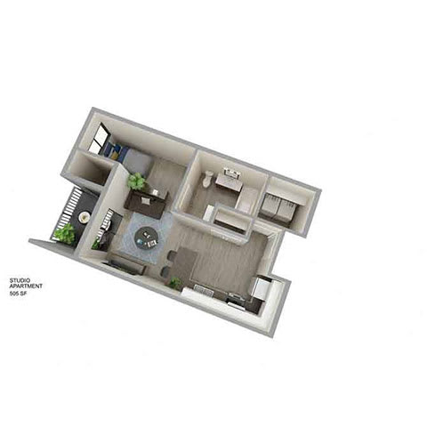 Studio Floor Plan at Aster Meadow, Vadnais Heights