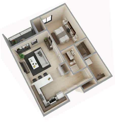 Studio Floor Plan at Cedar Green, Blaine, Minnesota