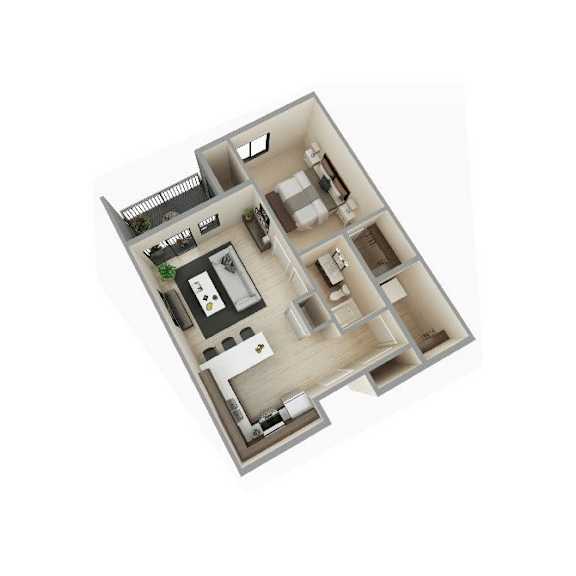 Studio Floor Plan at Cedar Green, Blaine, Minnesota