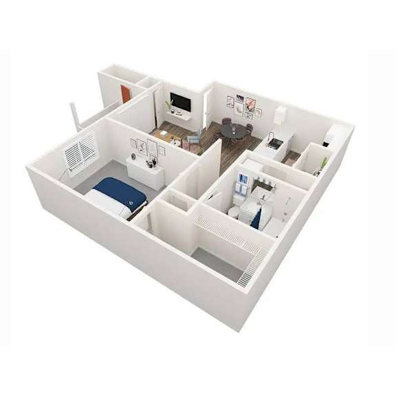 One bedroom 1 bath floorplan at Creekview Apartments, Utah, 84047
