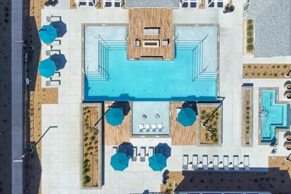 Aerial View Of Pool at Momentum at First Creek, Denver, CO