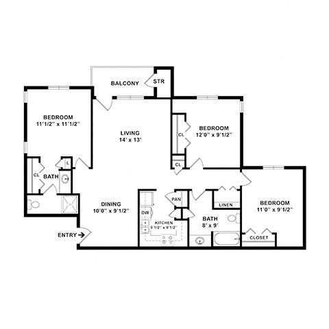 A floor plan 3x2 at Vista Linda, Santa Fe, NM