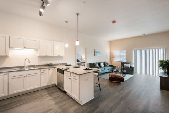 Kitchen With Living Area at Lake Ridge, Prior Lake, MN