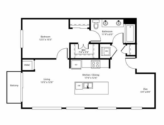 A black and white image of a floor plan for a house.