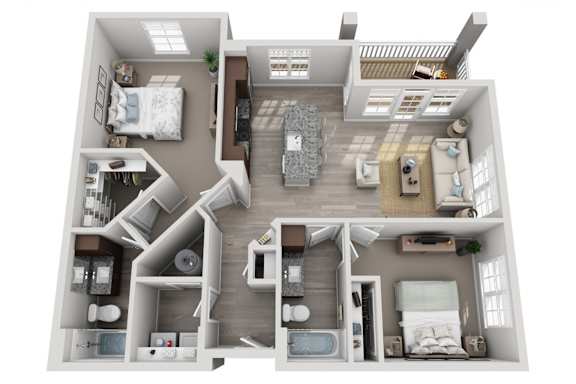 Floor Plan  B2 Floorplan | 1,069 Sq. Ft. at Elevate at Brighton Park, Summerville, South Carolina