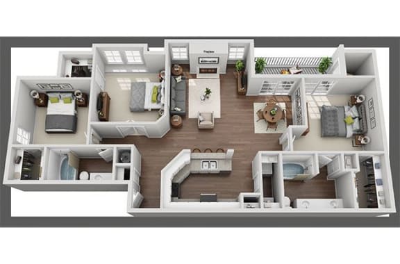 Camellia 3bd 2ba Floorplan at Sweetgrass Landing, South Carolina