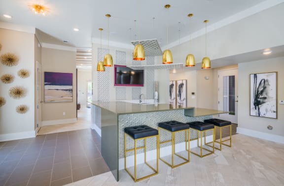 Community Center Kitchen interior at The Six, Mt Pleasant, SC, 29466