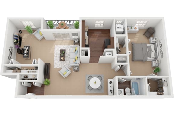 Baldwin renovated 1 bedroom 1 bath with den at Courthouse Square Apartments, Maryland