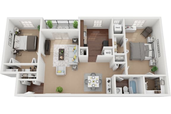 Baldwin renovated 2 bedroom 1 bath closed den  at Courthouse Square Apartments, Towson, MD