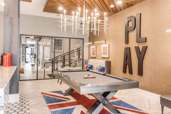 pool table at Dartmoor Place at Oxford Square Apartments, Hanover, 21076