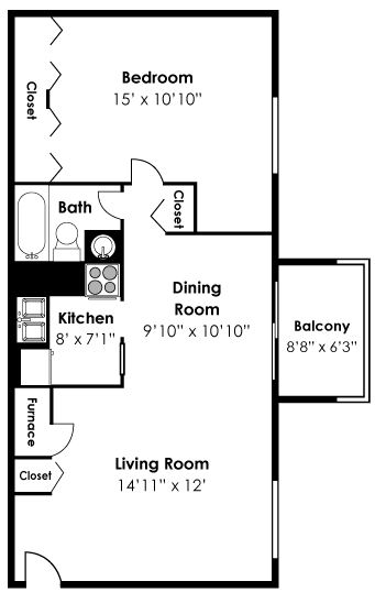 1 Bedroom 1 Bath at Doncaster Village Apartments, Maryland, 21234