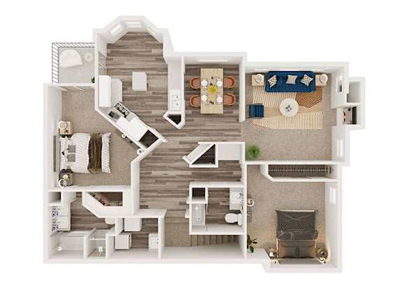 2 bed 2 bath D at Henley Tampa Palms Apartments, Tampa, FL, 33647
