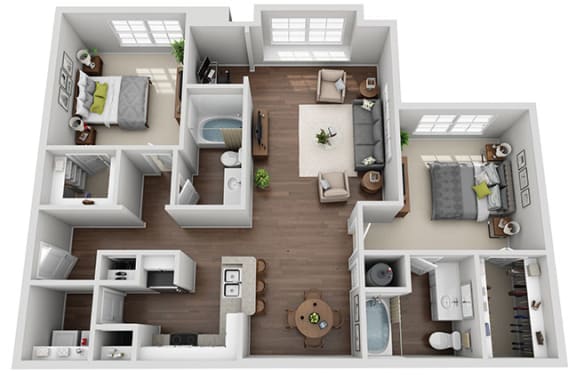 Jasmine with Extended Living Room 2bd 2ba Floorplan at Sweetgrass Landing, Mount Pleasant, SC, 29466