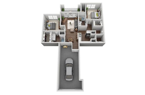 Jasmine with Garage 2bd 2ba Floorplan at Sweetgrass Landing, South Carolina