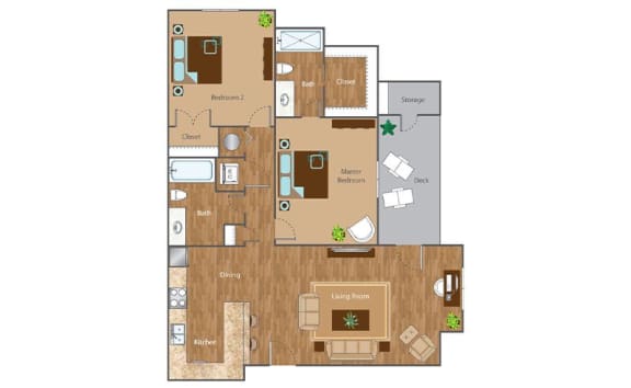 The Mayfaire Floor Plan at The Reserve at Mayfaire Apartments, Wilmington, 28405