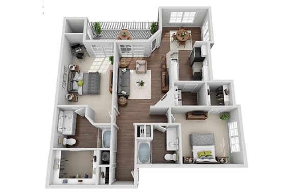 Oleander with Porch 2bd 2ba Floorplan at Sweetgrass Landing, Mount Pleasant