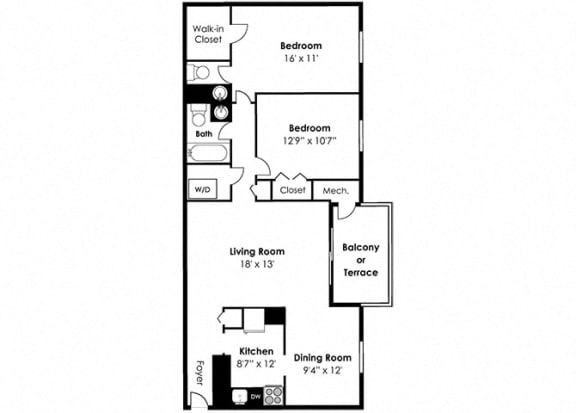 2 Bedroom 1.5 Bath Renovated 1055 sf at Padonia Village Apartments, Maryland, 21093